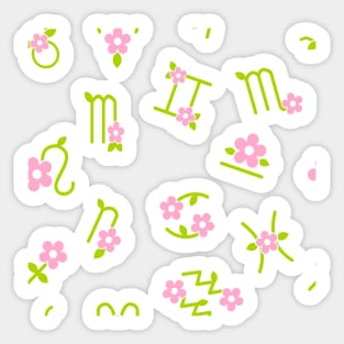 Floral Zodiac  Pattern Sticker